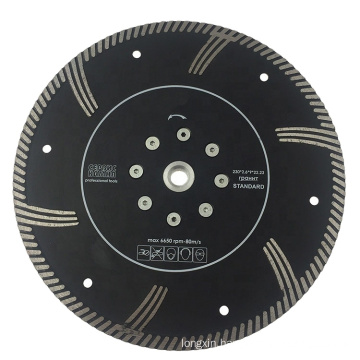 M14 aluminum flange 9inch Hot Press diamond turbo saw blade for dry cutting granite